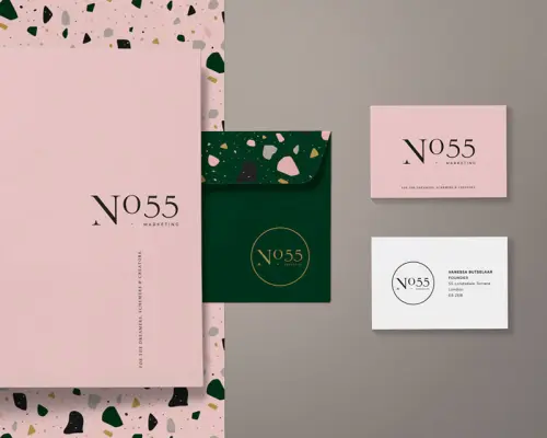 Logo and brand identity design for No.55 agency