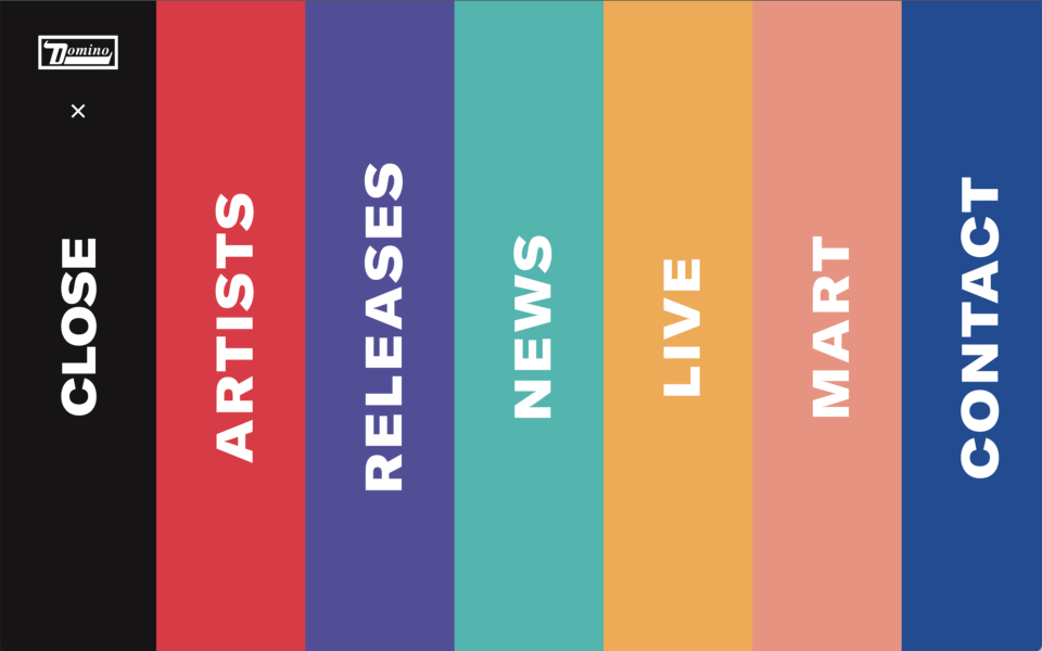 Domino Records website menu design