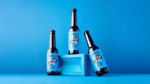 Brick Lane Beer logo and brand identity design for bottle labels