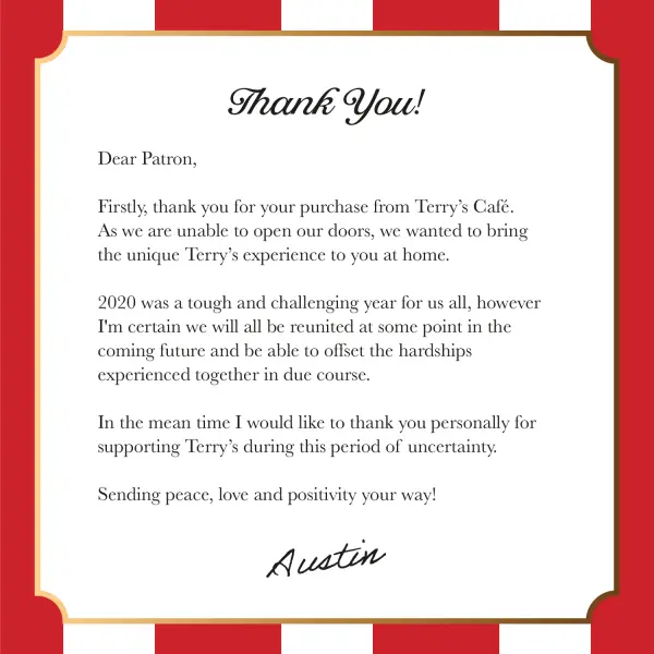 Social media template, brand identity and logo design for Terry's Cafe in South London