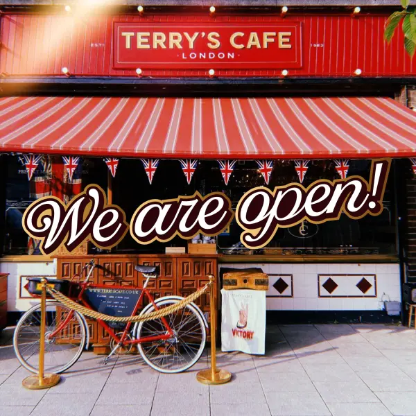 Social media template, brand identity and logo design for Terry's Cafe in South London
