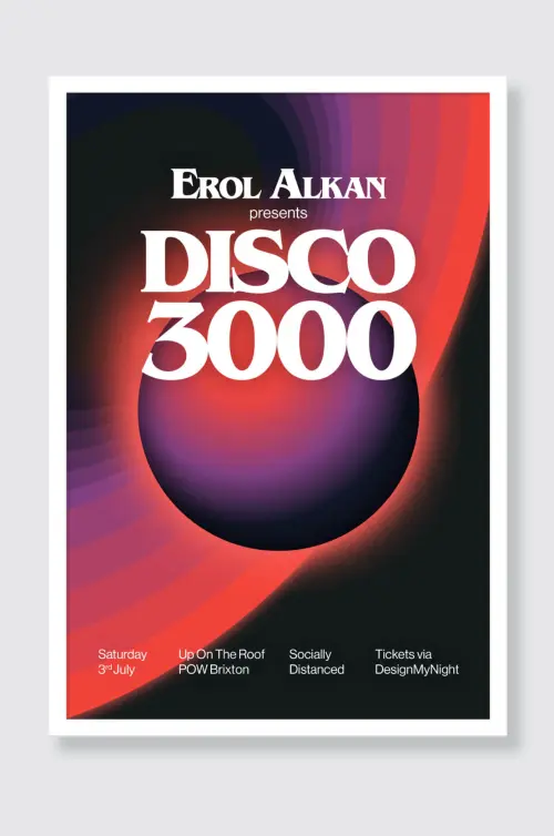 Logo and brand identity design for Disco 3000 posters with Erol Alkan