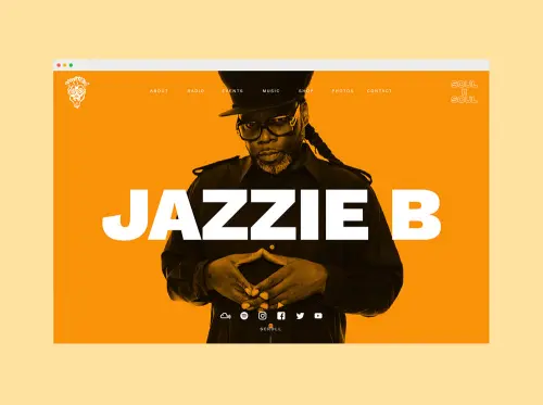 Web design, logo and brand identity design for Jazzie B