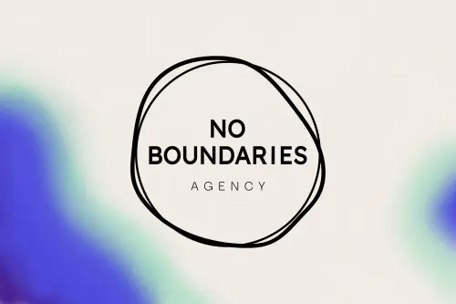 Logo and brand identity design for No Boundaries agency