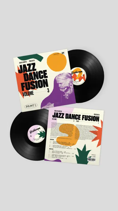 Vinyl album cover art and brand identity design for Jazz Dance Fusion Volume 4