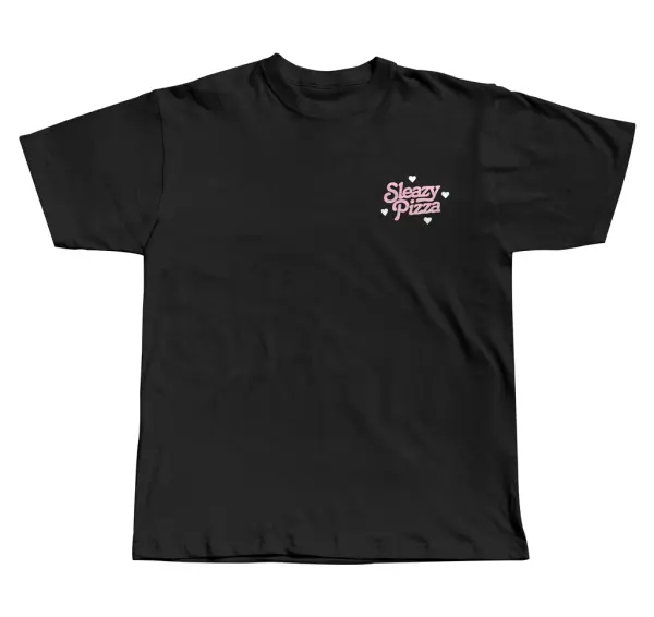 T-shirt merch design, logo design and brand identity design for Sleazy Pizza restaurant in East London