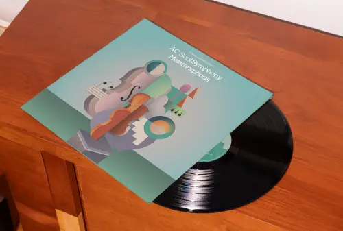 Vinyl album cover artwork design for AC Soul Sypmhony