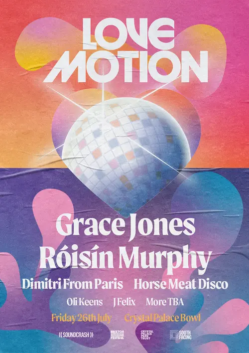 Artist line up poster design for Love Motion Festival