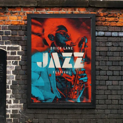 Unused brand identity and logo design for Brick Lane Jazz festival poster artwork