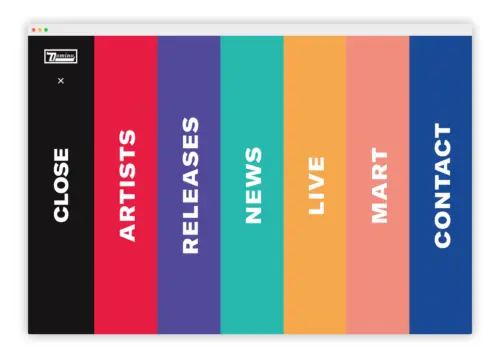 Domino records website design main menu