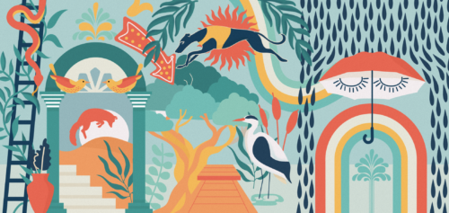 Mural design for Walthamstow Mall with bespoke illustrations