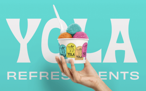 Logo and brand identity design for ice cream brand Yola Refreshments