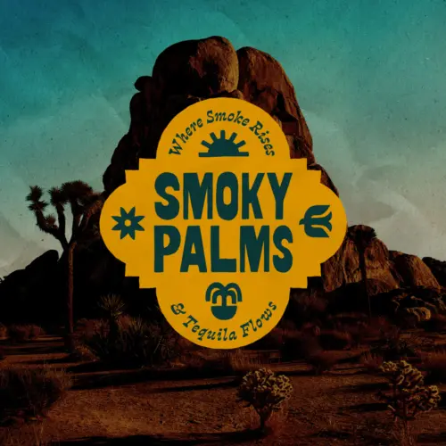 Logo design and brand identity design for Smoky Palms restaurant concept