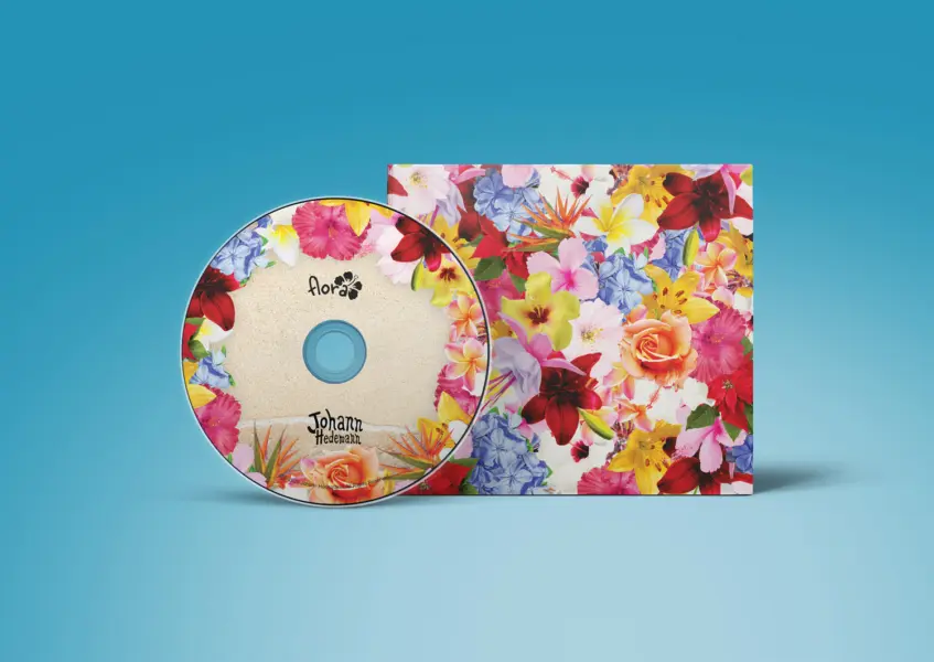 Floral CD album cover design and disc design for "Johann Hedemann – Flora"