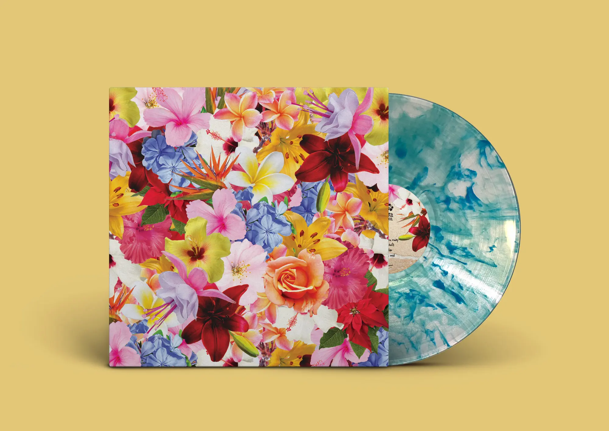Floral vinyl album cover design and splatter vinyl for "Johann Hedemann – Flora"