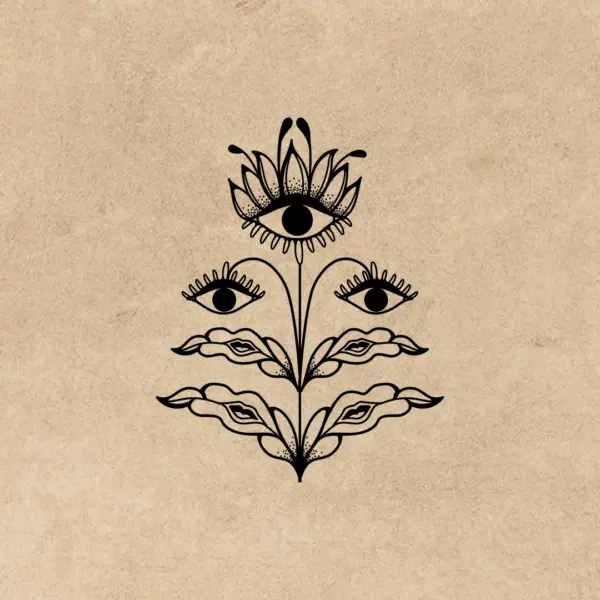 A.B. Hamilton flower character illustration