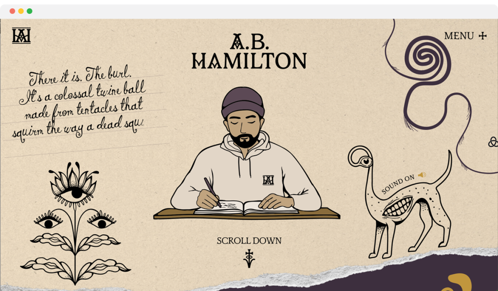 A B Hamilton website design homepage