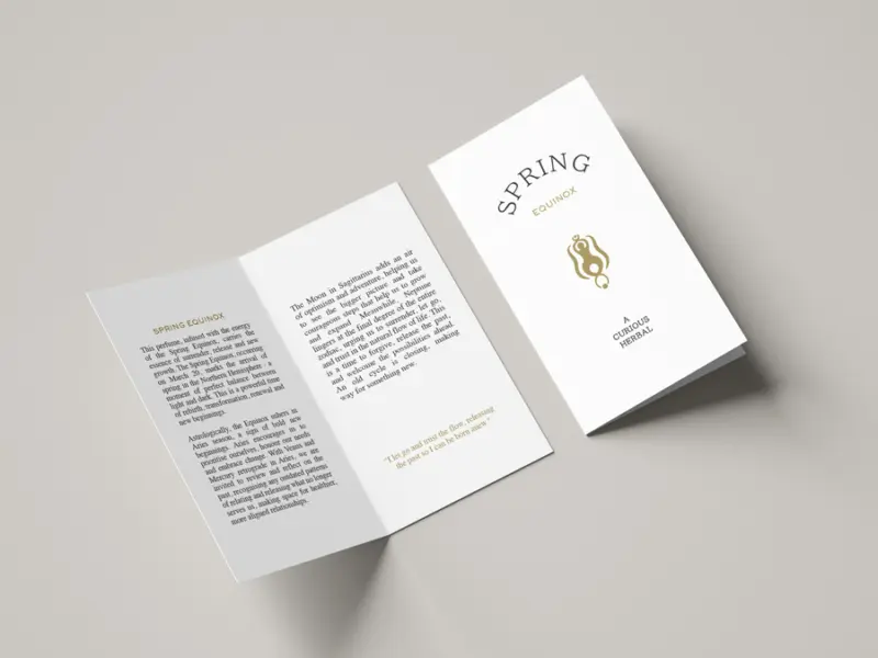 A curious herbal folded card design by another kind