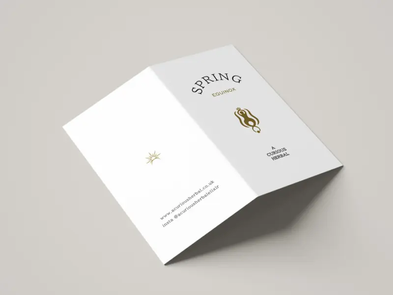 A curious herbal folded card design by another kind