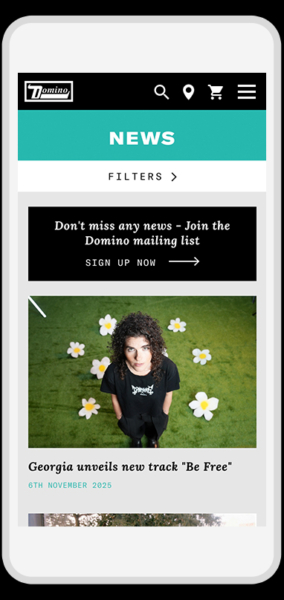 Domino Records website new mobile page design