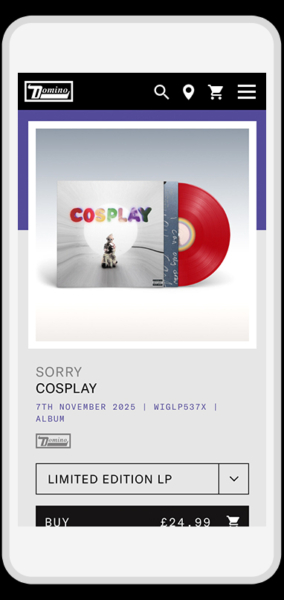 Domino Records website individual e-commerce mobile page design