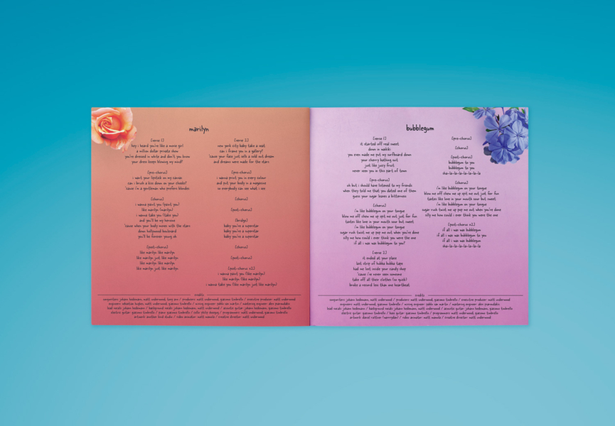 CD album booklet design for "Johann Hedemann – Flora"
