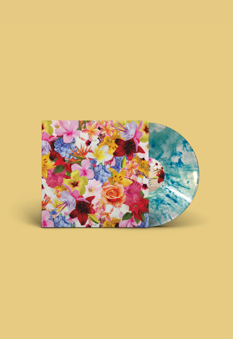 Floral vinyl album cover design and splatter vinyl for "Johann Hedemann – Flora"