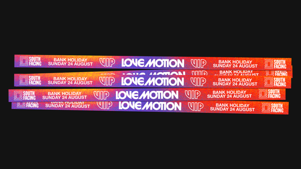 VIP festival wristband design for Love Motion Festival