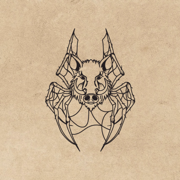 A.B. Hamilton spider boar character illustration