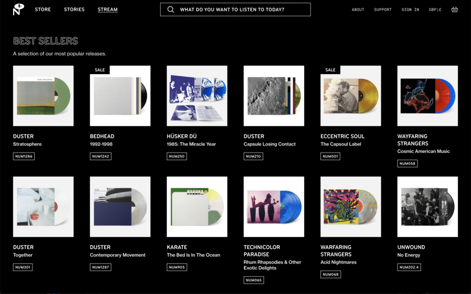 Numero Group Search Page website design