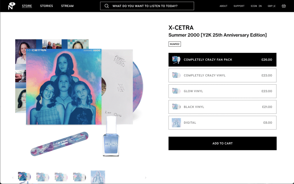 Numero Group Individual release e-commerce page website design